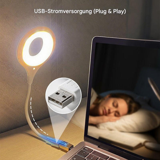 Sprachgesteuerte USB LED Lampe – High-Tech Schreibtischlampe mit Ringlicht & flexiblem Arm