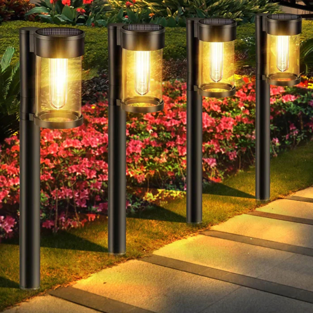 Solar Gartenleuchte LED Außen – Warmweißes Solarlicht für Garten & Wegbeleuchtung – Automatisches Ein/Aus, Wasserdicht, Solar Stecklampe für Outdoor