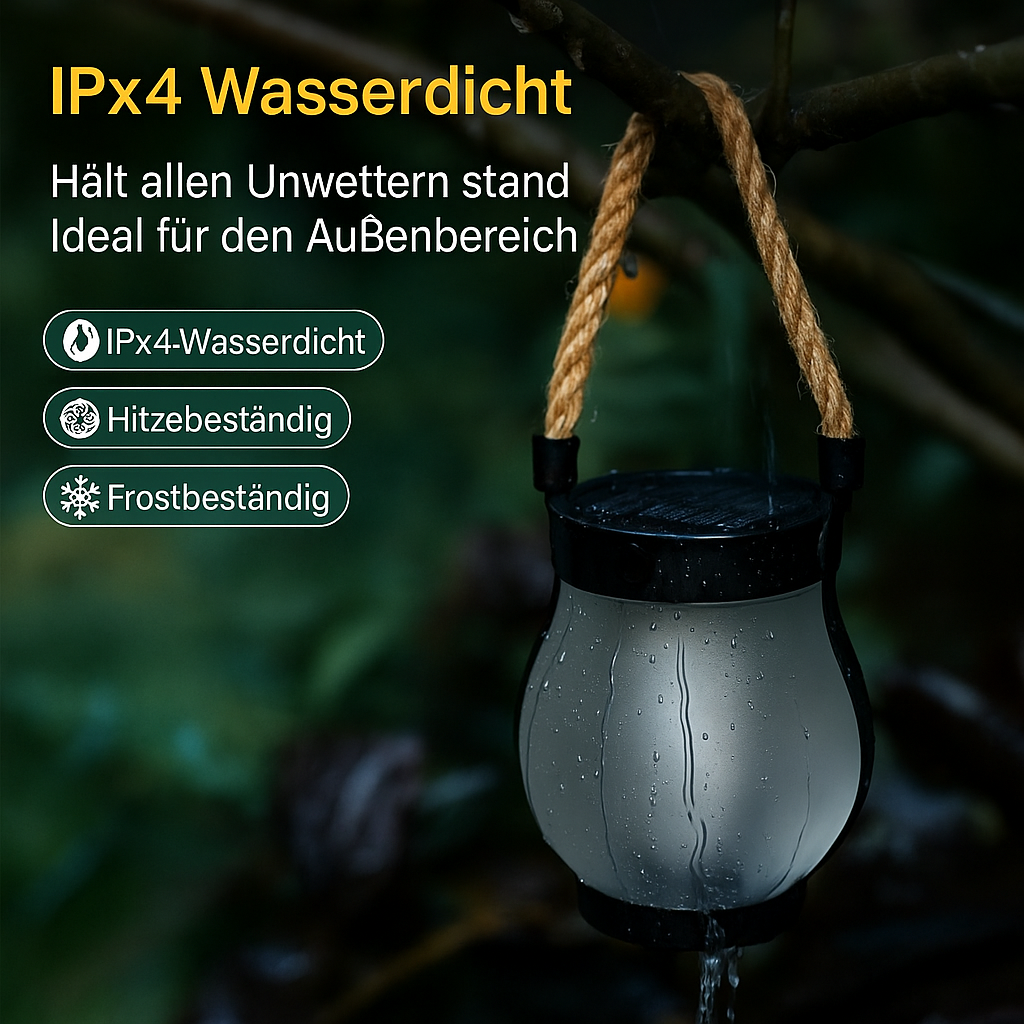 Flamara™ | Solar-Gartenlaterne mit Flammenlicht