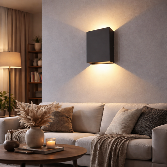 LED Wandleuchte Innen 12W – Moderne Aluminium Wandlampe Up & Down – Warm-/Kaltweiß 3000K – LED Wandbeleuchtung Wohnzimmer Schlafzimmer