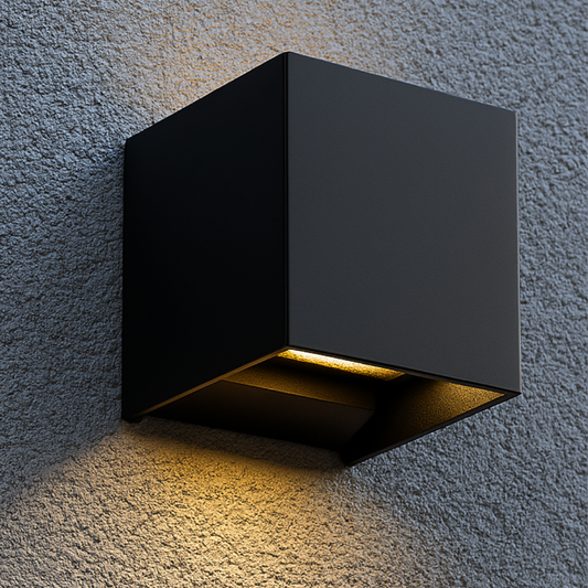 LED Wandleuchte Außen & Innen – Up & Down Wandlampe Schwarz Aluminium, 2700K Warmweiß, Moderne Außenwandleuchte
