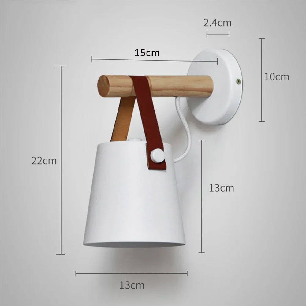 Skandinavische schwarze Wandlampe mit Holz – moderne Minimalistische Wandbeleuchtung