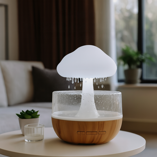 Ultraschall Aroma Diffuser mit LED-Licht & Regen-Effekt – Luftbefeuchter für Schlafzimmer & Wohnzimmer
