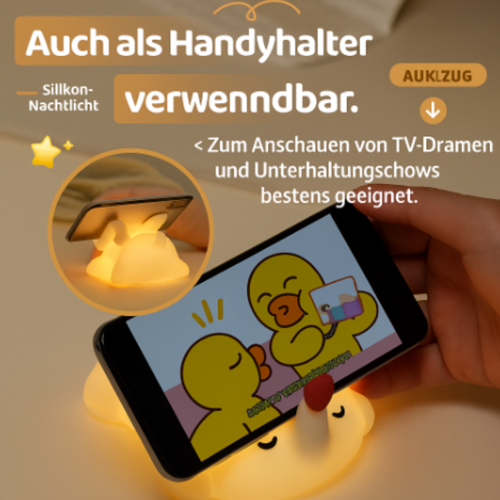 Silikon LED Nachtlicht mit Timer – Kinder Nachtlampe zum Einschlafen, Weiches Schlummerlicht