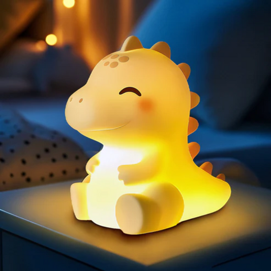 Süße LED Nachtlichter für Kinder – Hase, Hase mit Blume, Panda & Dino | Silikon Nachtlampe Baby | USB Aufladbar & Warmweiß Schlaflicht