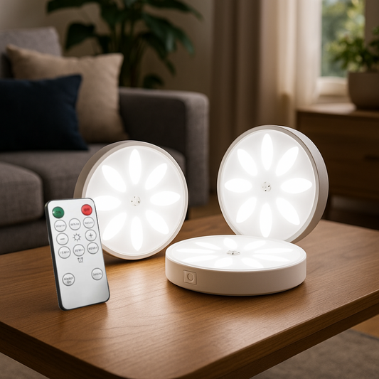 Kabellose LED Deckenleuchte mit Fernbedienung – dimmbar, wiederaufladbar & magnetisch – Innenbeleuchtung/Nachtlicht