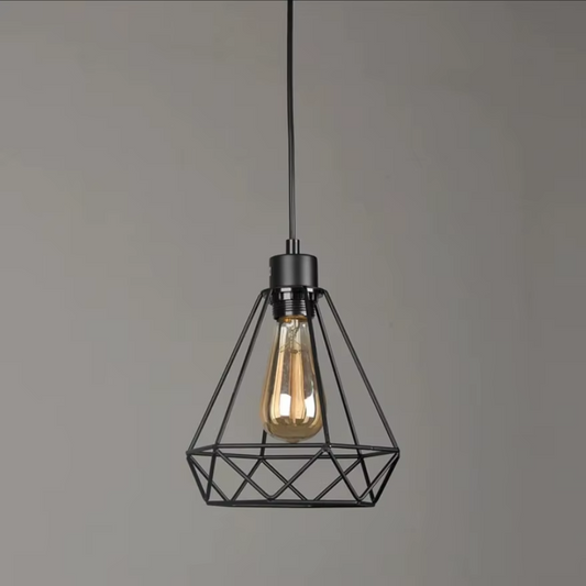 Industrielle Vintage Pendelleuchte E27 – Retro Metall Käfig Lampe mit Edison LED – Deckenleuchte für Wohnzimmer & Esszimmer