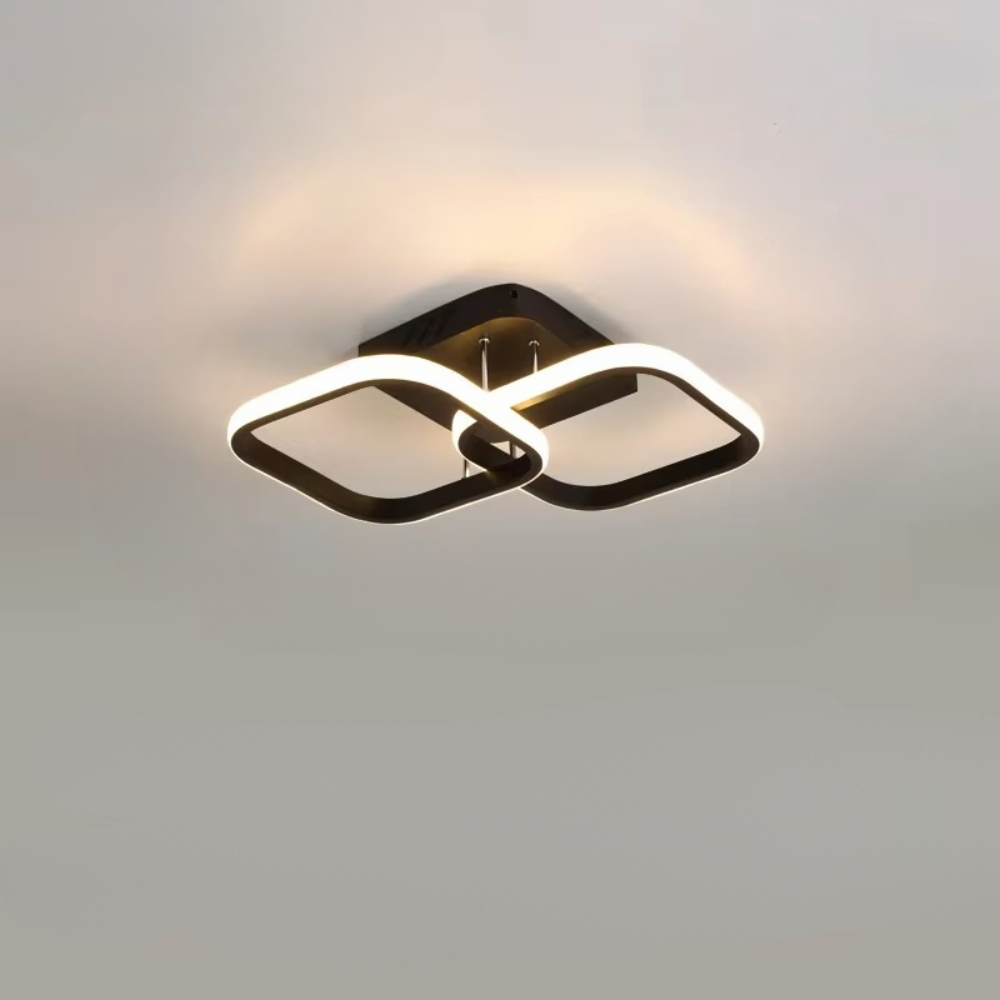 Moderne LED Deckenleuchte dimmbar – Wohnzimmer & Schlafzimmer Lampe | Warmweiß | Energiesparende Deckenlampe