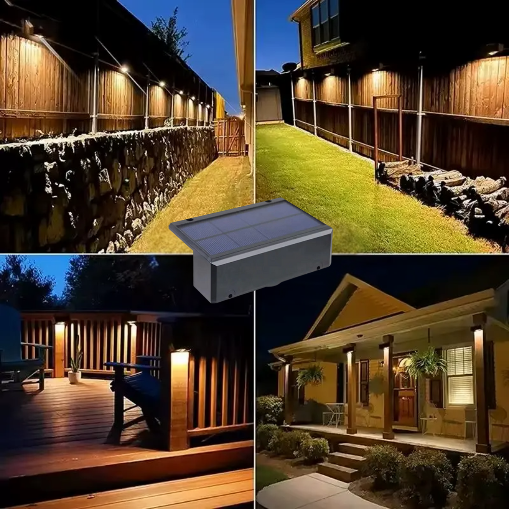 Vialux™ | Solarbetriebene Designlampe für Außenwände.