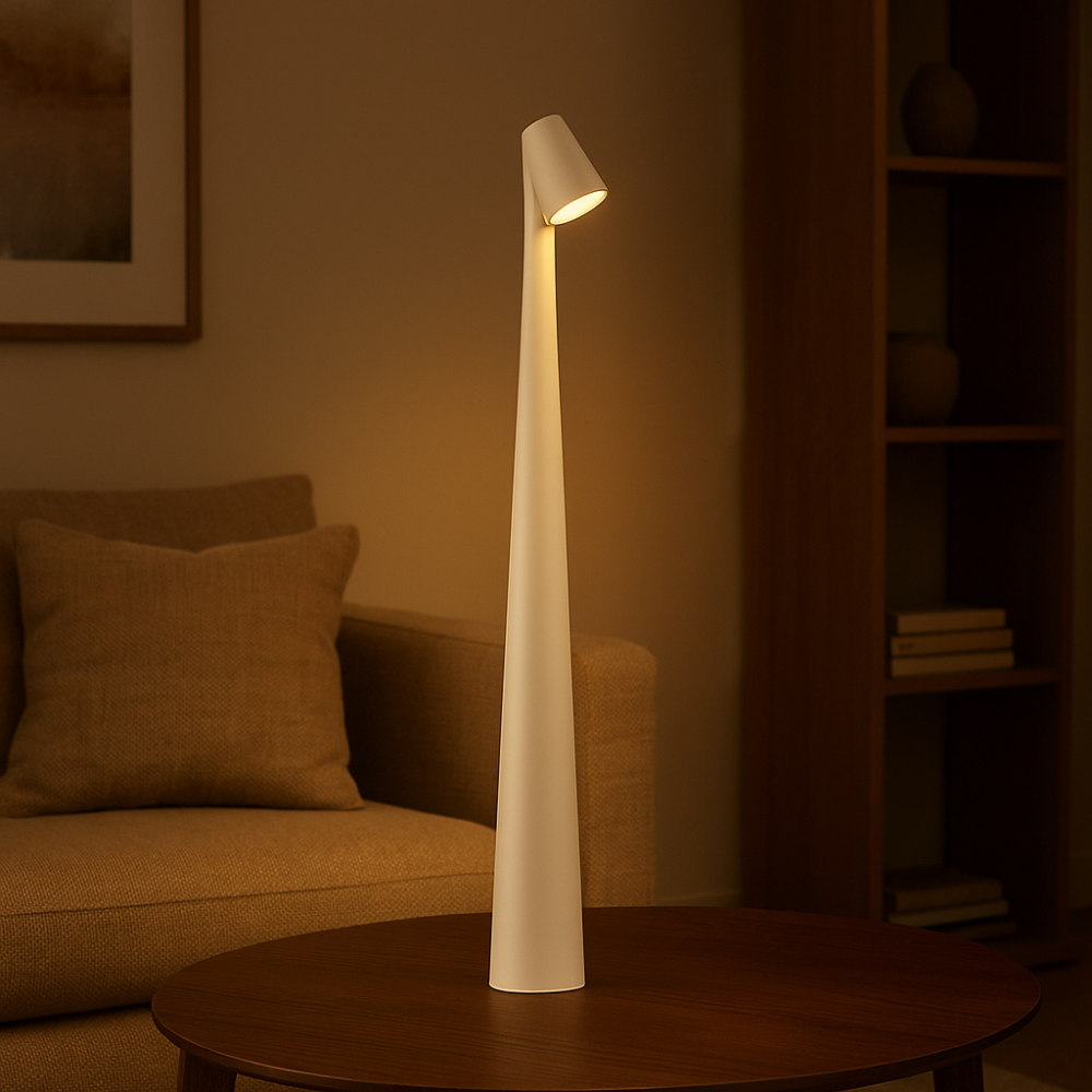 Moderne LED Tischlampe – Minimalistische Design Lampe für Wohnzimmer & Schlafzimmer – Stilvolle Innenbeleuchtung in 4 Farben