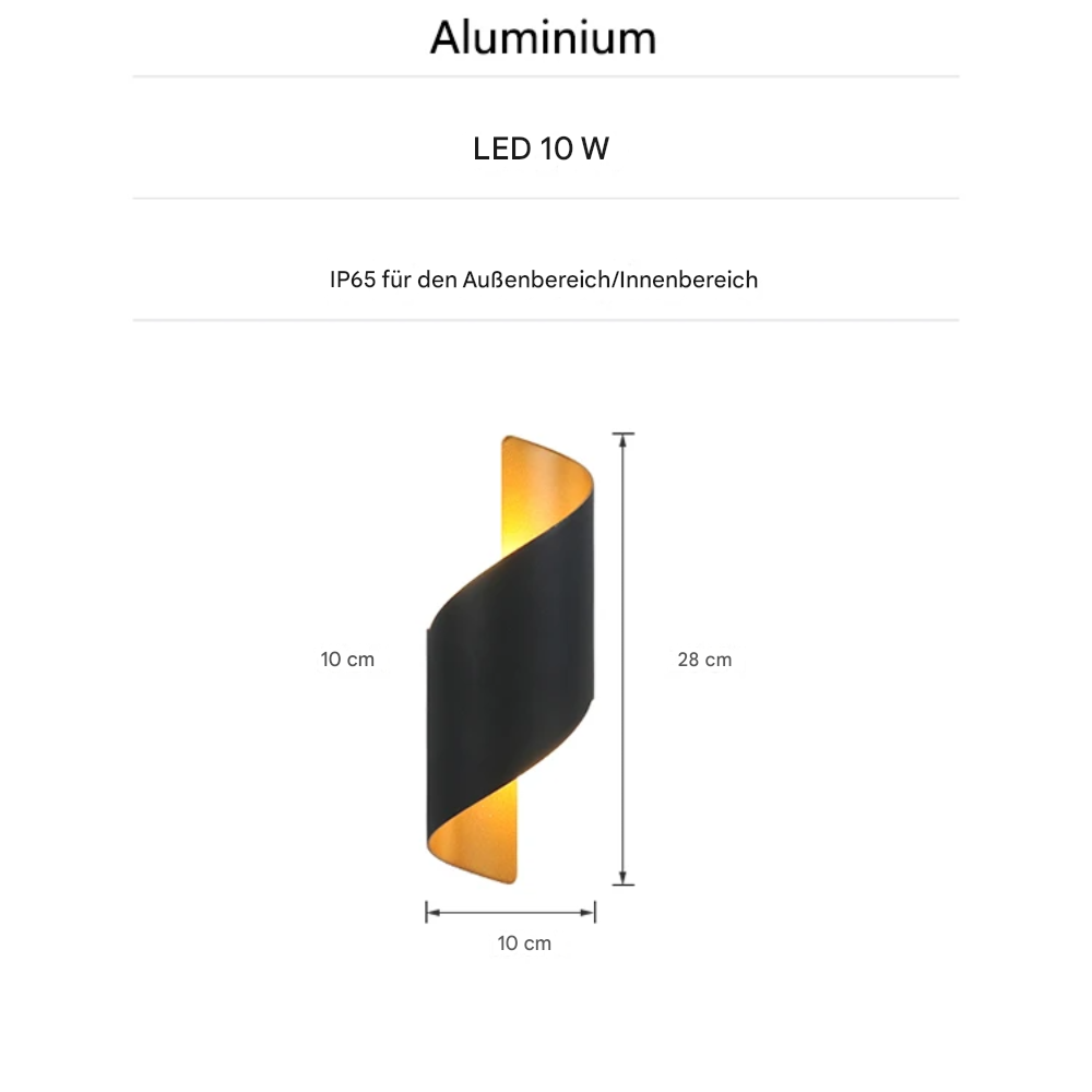 Moderne LED Wandleuchte Außen IP65 – 10W Up Down Wandlampe aus Aluminium – LED Außenwandleuchte für Haus, Hotel & Flur