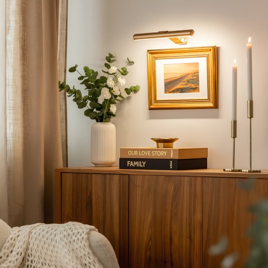 LED Bilderleuchte Kabellos – Dimmbare Wandlampe mit Akku, Fernbedienung & 3 Lichtfarben | Bilderbeleuchtung ohne Kabel