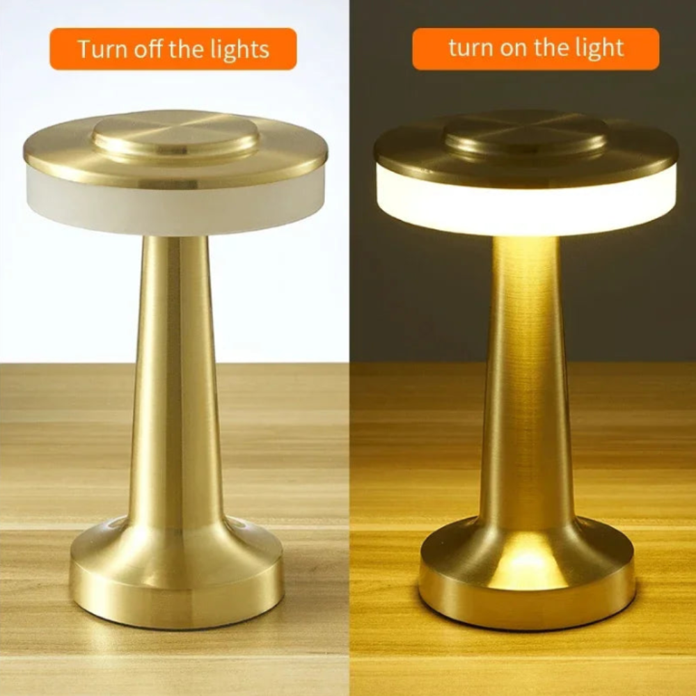 LED Akku Tischlampe – Kabellose & Dimmbar Touch-Steuerung | Moderne Metall Tischleuchte für Wohnzimmer, Schlafzimmer & Restaurant