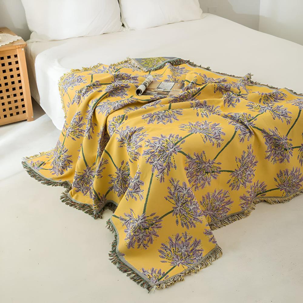 Agapanthus-Decke mit Quasten 130 x 180 cm