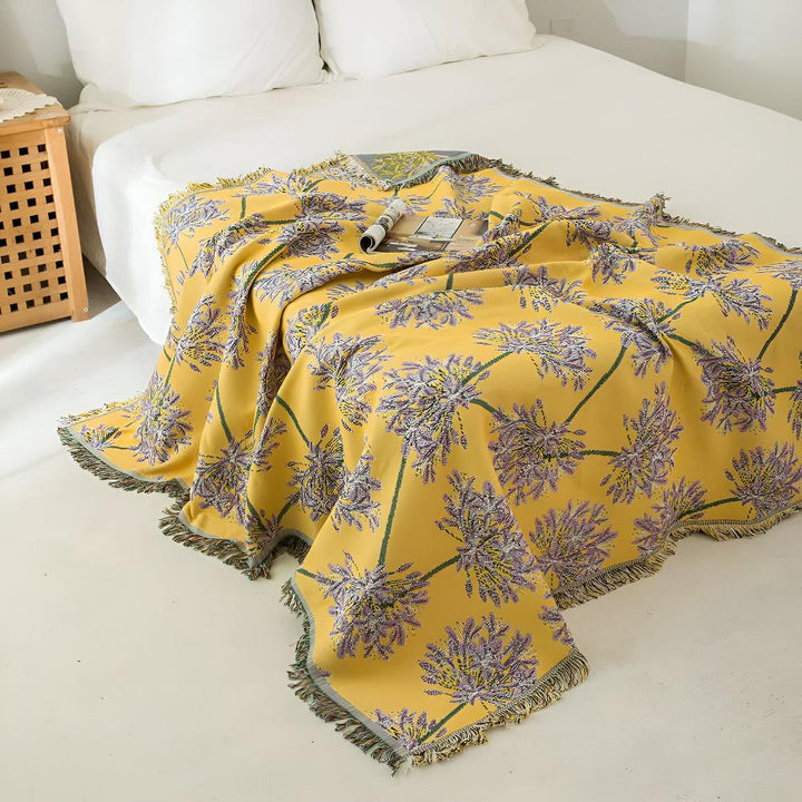 Agapanthus-Decke mit Quasten 130 x 180 cm