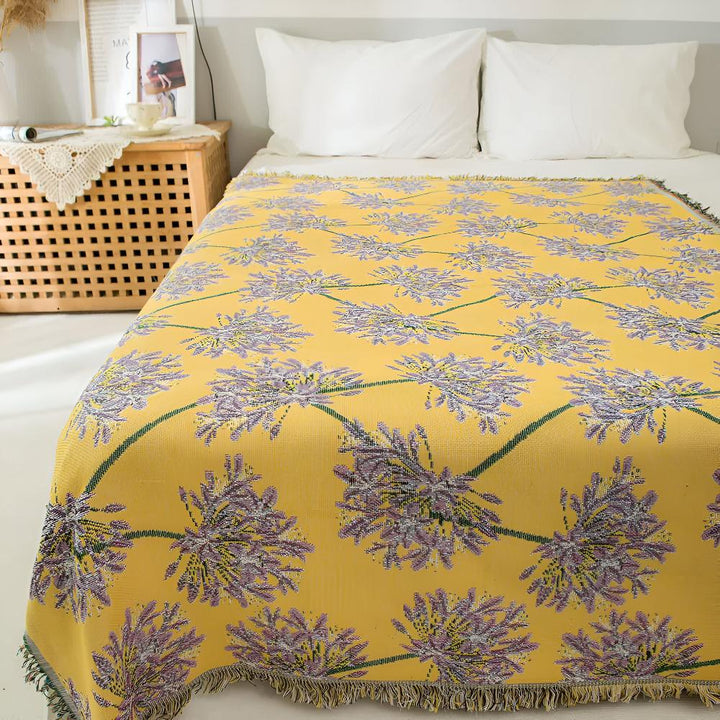 Agapanthus-Decke mit Quasten 130 x 180 cm