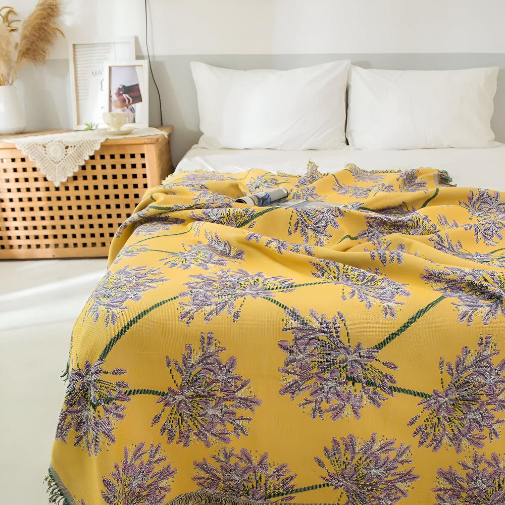 Agapanthus-Decke mit Quasten 130 x 180 cm
