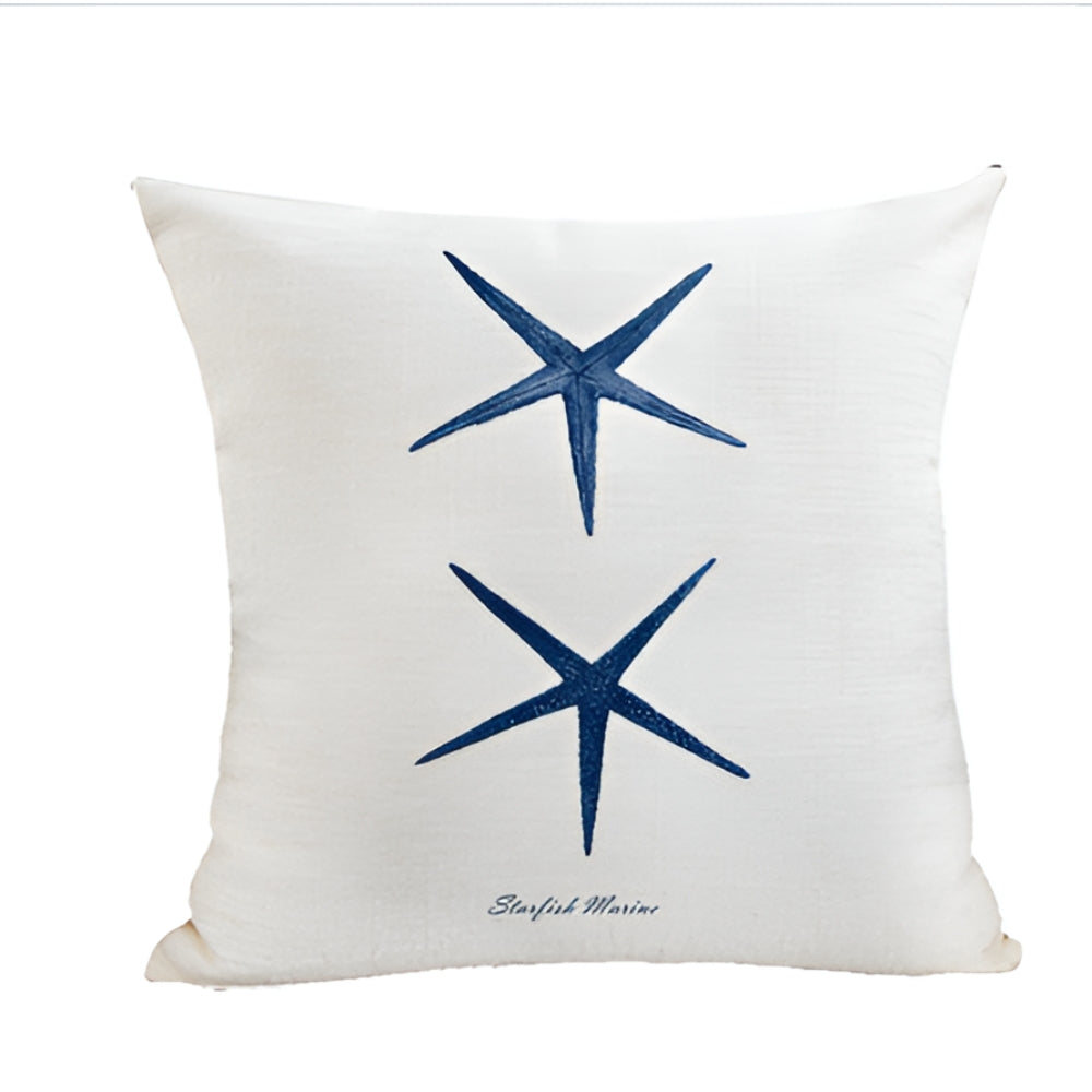 Bestickter Kissenbezug mit maritimen Motiven 45 x 45 cm