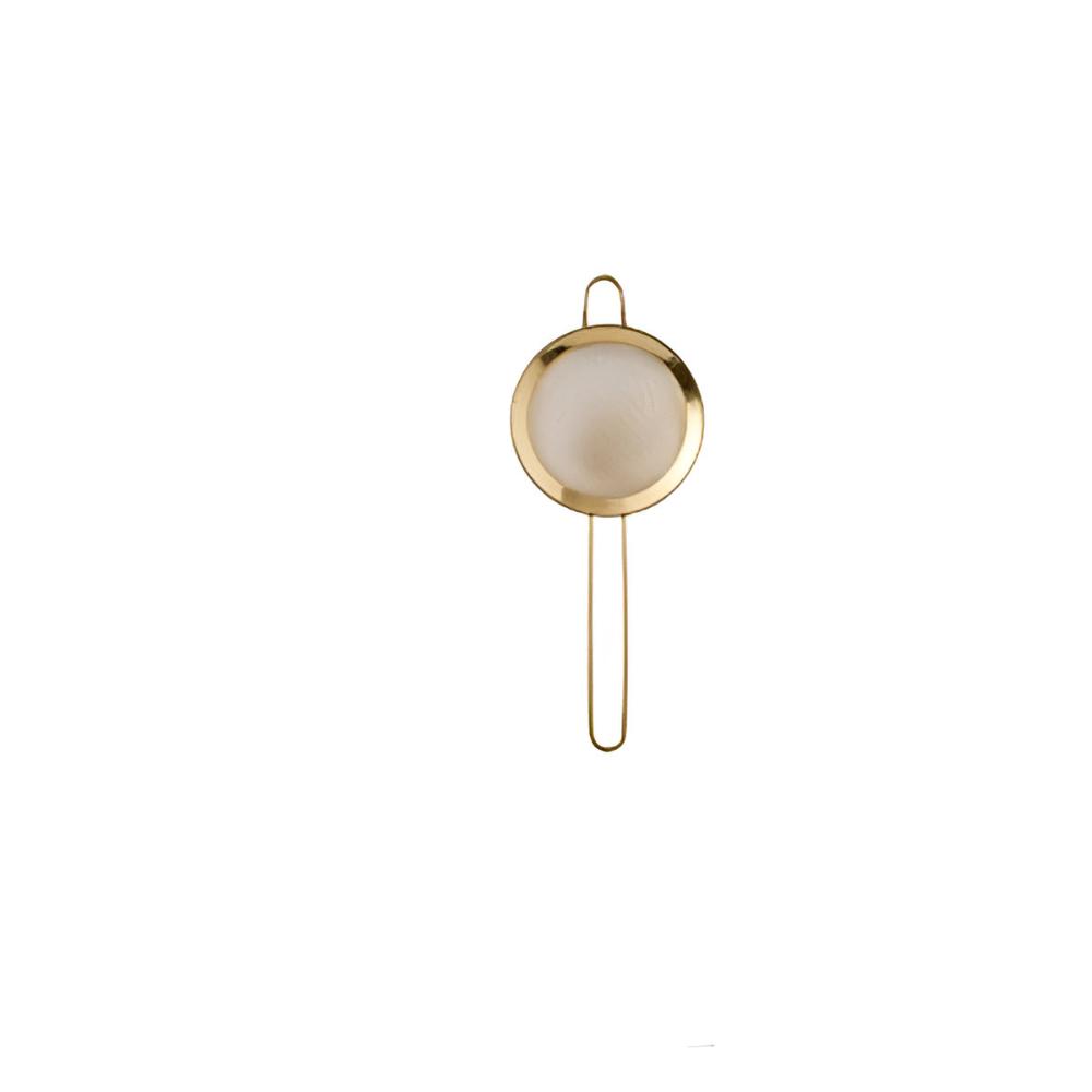 Feines Sieb aus Edelstahl mit goldener Oberfläche