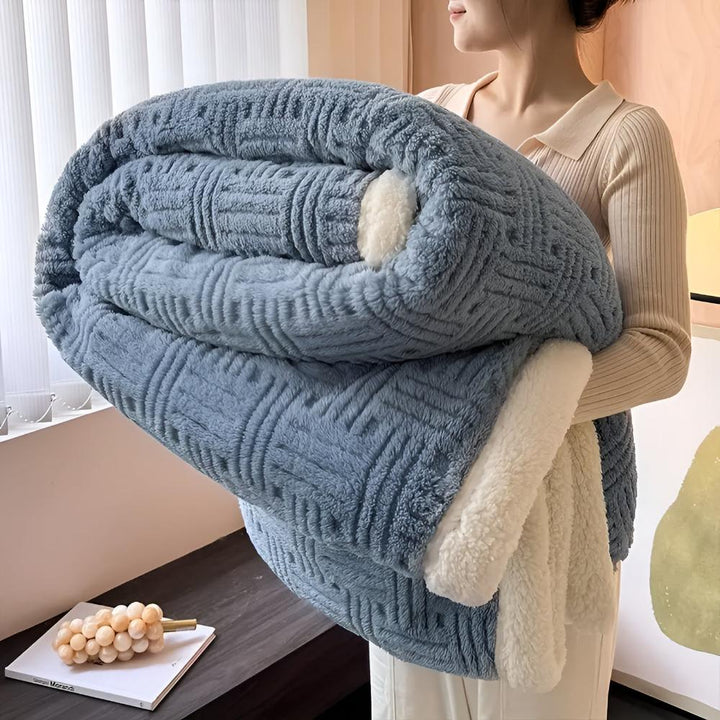 Sherpa-Kuscheldecke mit Flechtmuster