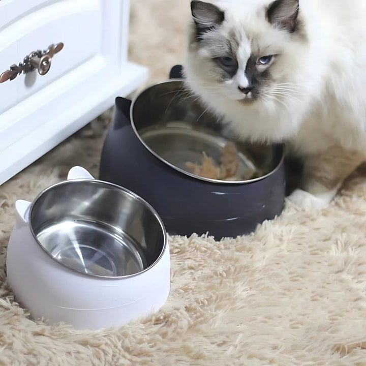 Erhöhter Katzennapf in Katzenform