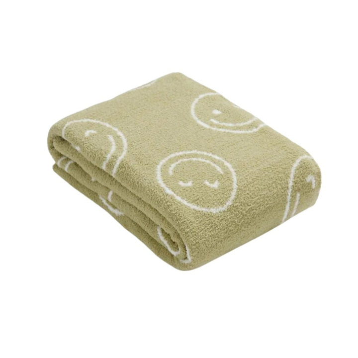 Gestrickte Decke mit Smiley-Muster
