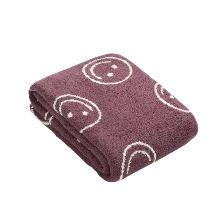 Gestrickte Decke mit Smiley-Muster