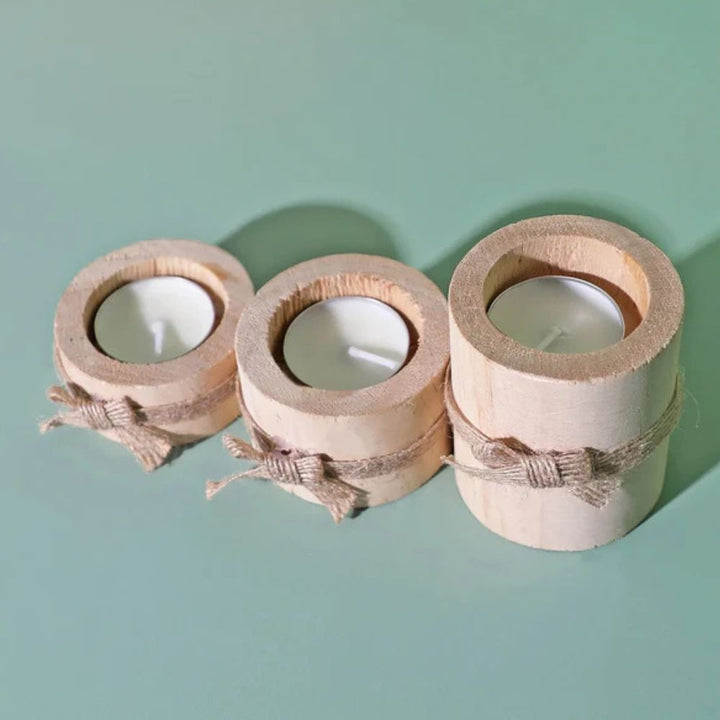 Bambus-Kerzenhalter, 3er-Set