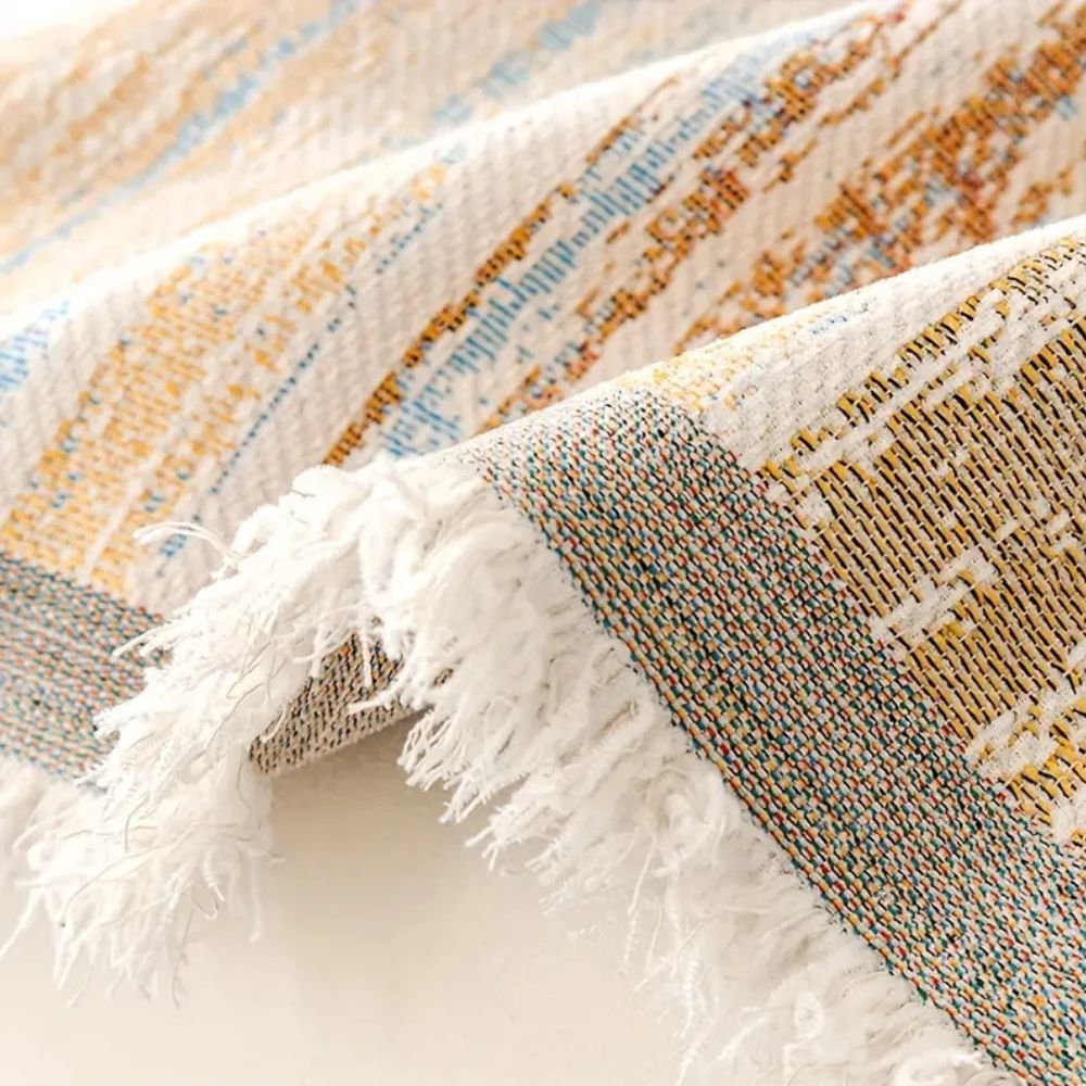 Gestreifter Chenille-Sofaüberwurf mit Farbverlauf