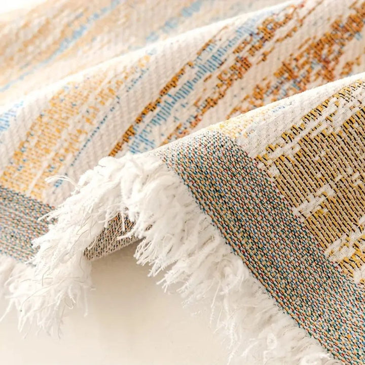 Gestreifter Chenille-Sofaüberwurf mit Farbverlauf