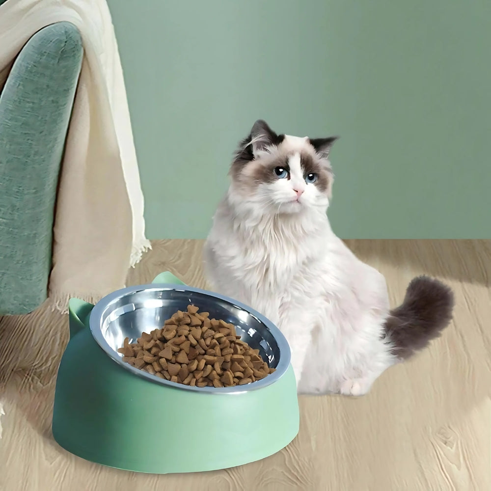 Erhöhter Katzennapf in Katzenform