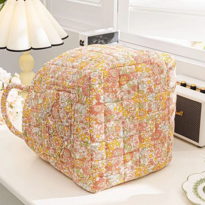 Aufbewahrungskorb aus Stoff mit Blumenmuster 33 x 27 cm