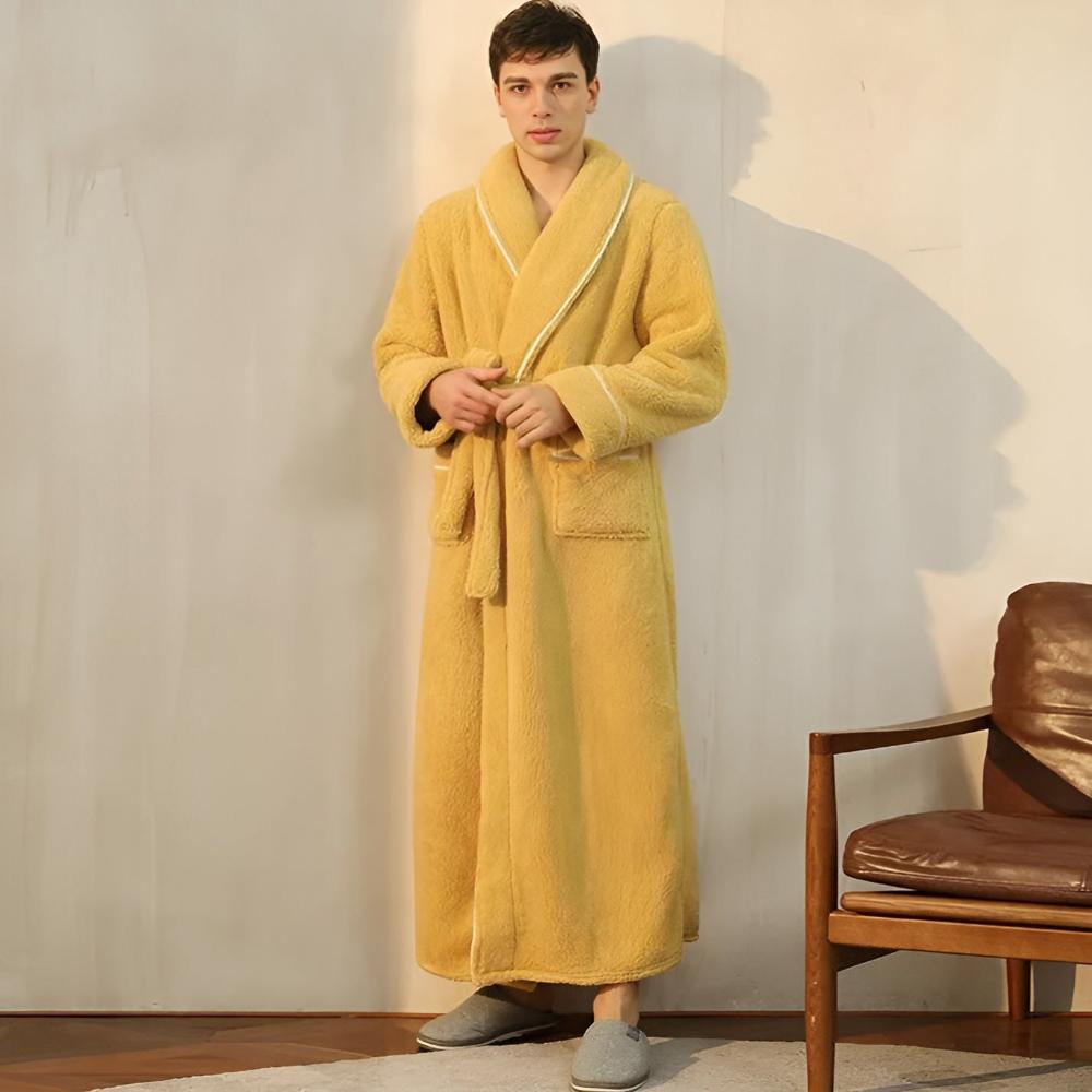 Bademantel aus Fleece mit Sherpa-Futter