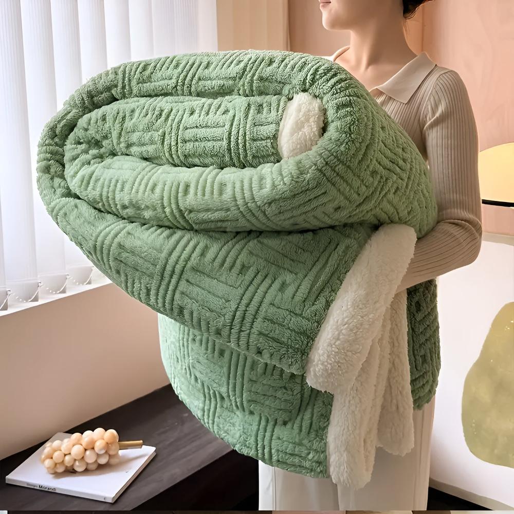 Sherpa-Kuscheldecke mit Flechtmuster