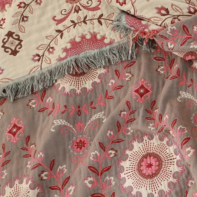 Wendbare Baumwoll-Tagesdecke mit Retro-Mandala
