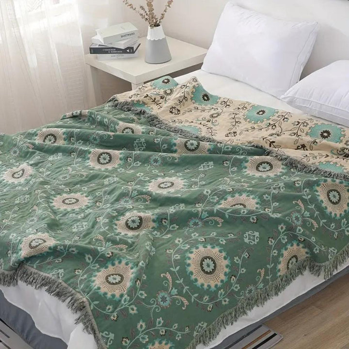 Wendbare Baumwoll-Tagesdecke mit Retro-Mandala