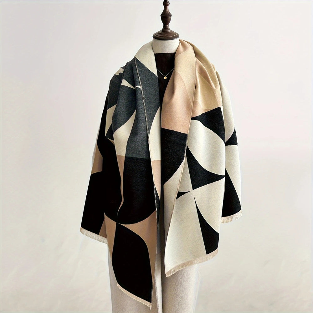 Wendbarer zweifarbiger Poncho-Schal