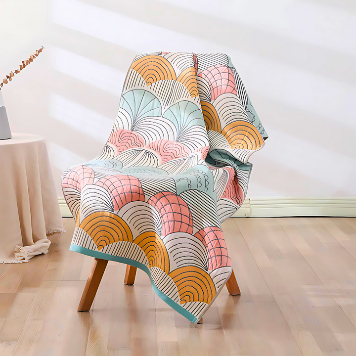 Badetuch aus Baumwolle mit gewebtem Muschelmotiv 70 x 140 cm