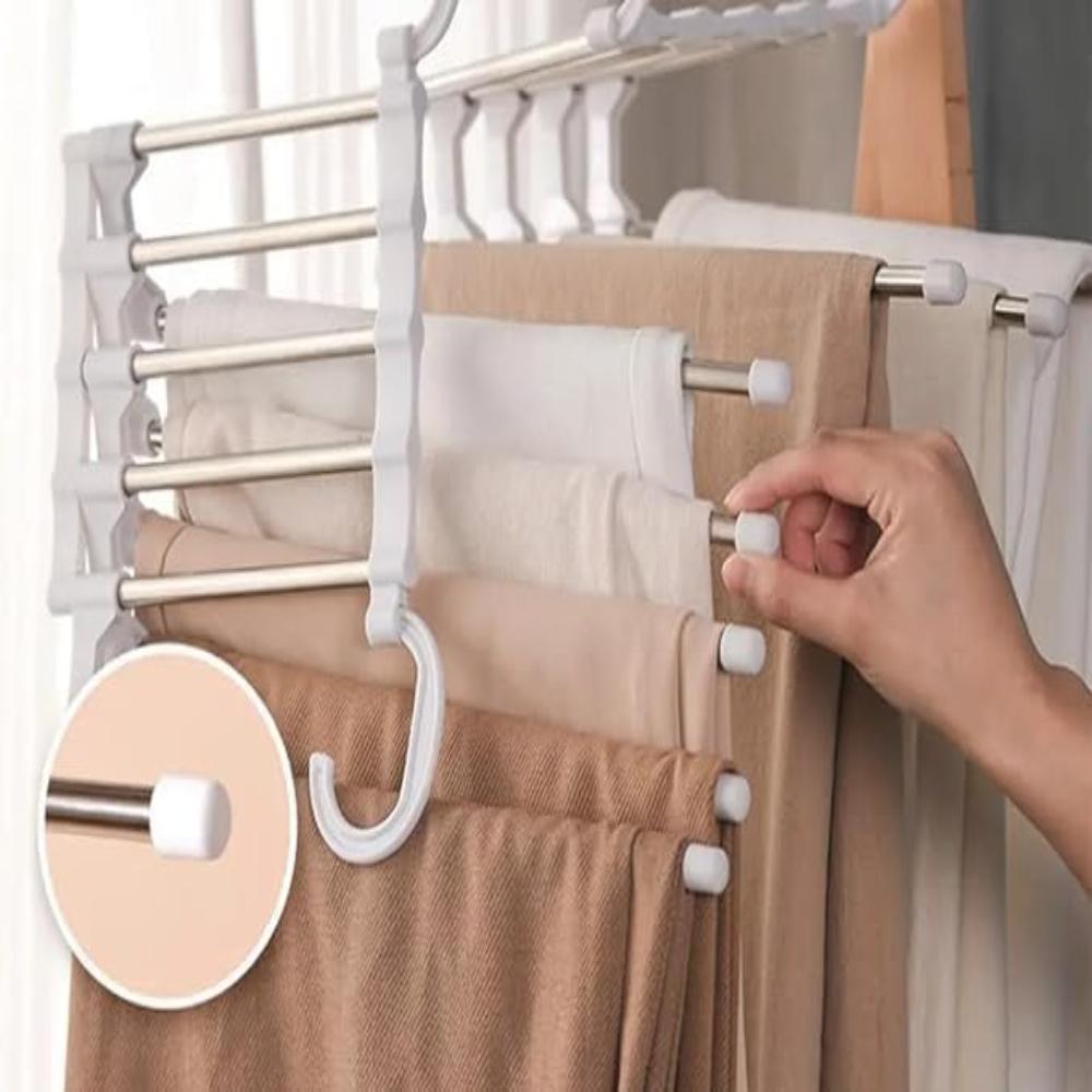 Zusammenklappbarer Hosenbügel aus Stahl für 5 Hosen