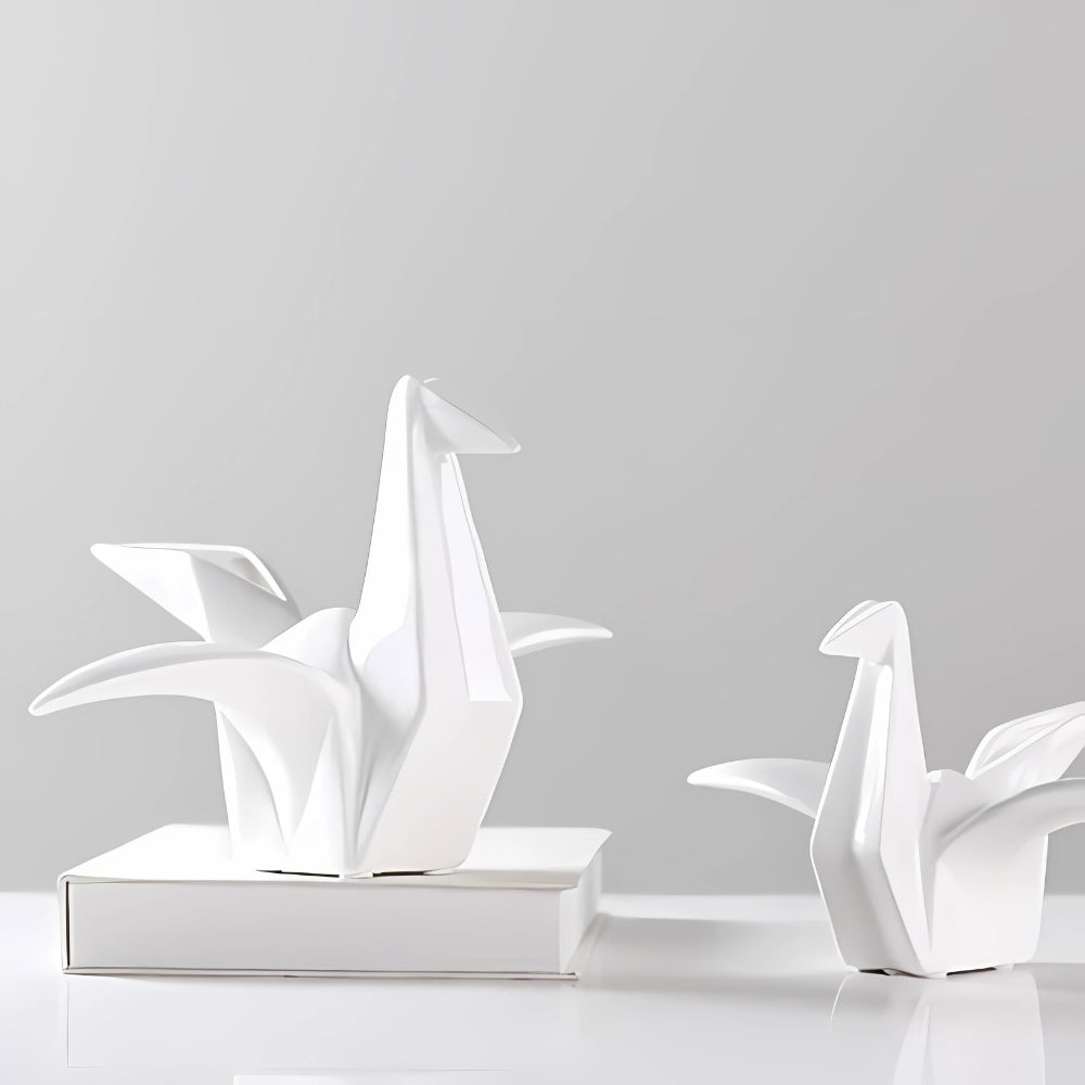 Keramik-Vogelfigur in Origami-Form