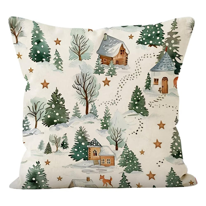 Kissenbezug mit Winterlandschaft 45 x 45 cm