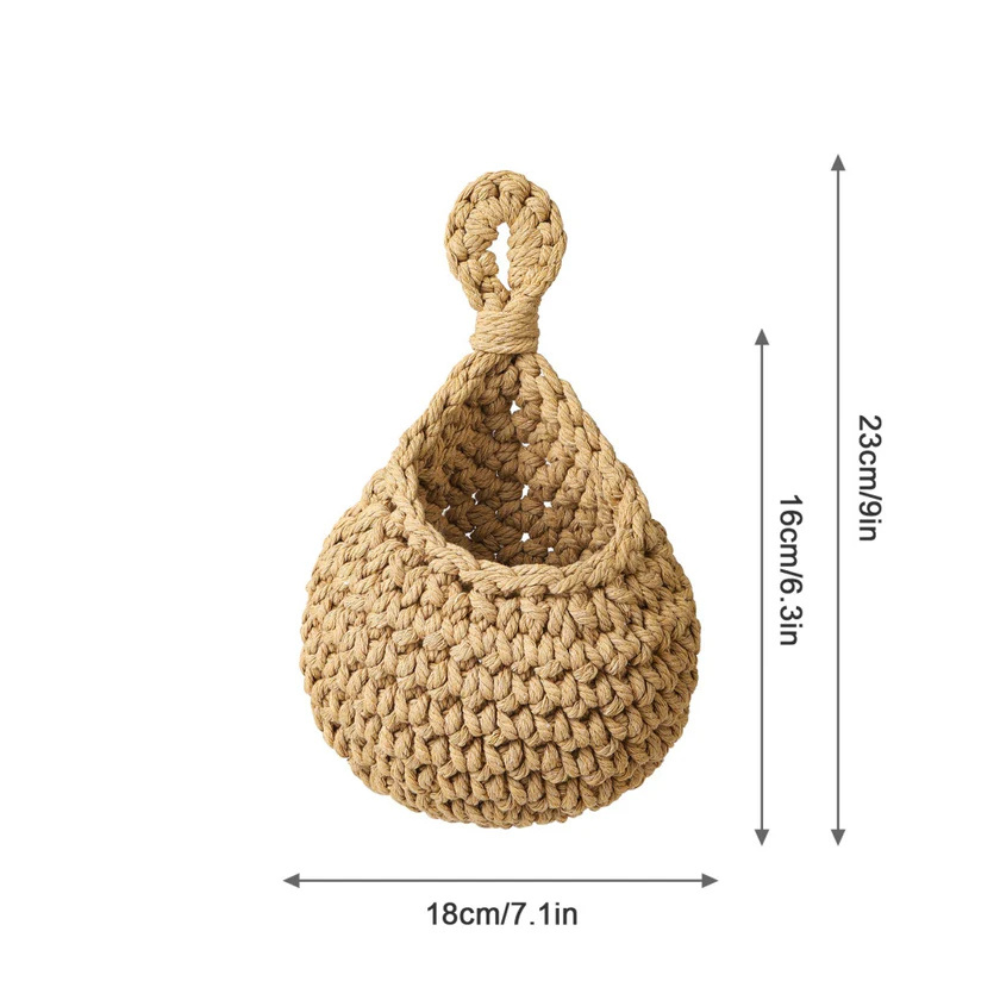 Hängekorb aus geflochtener Jute