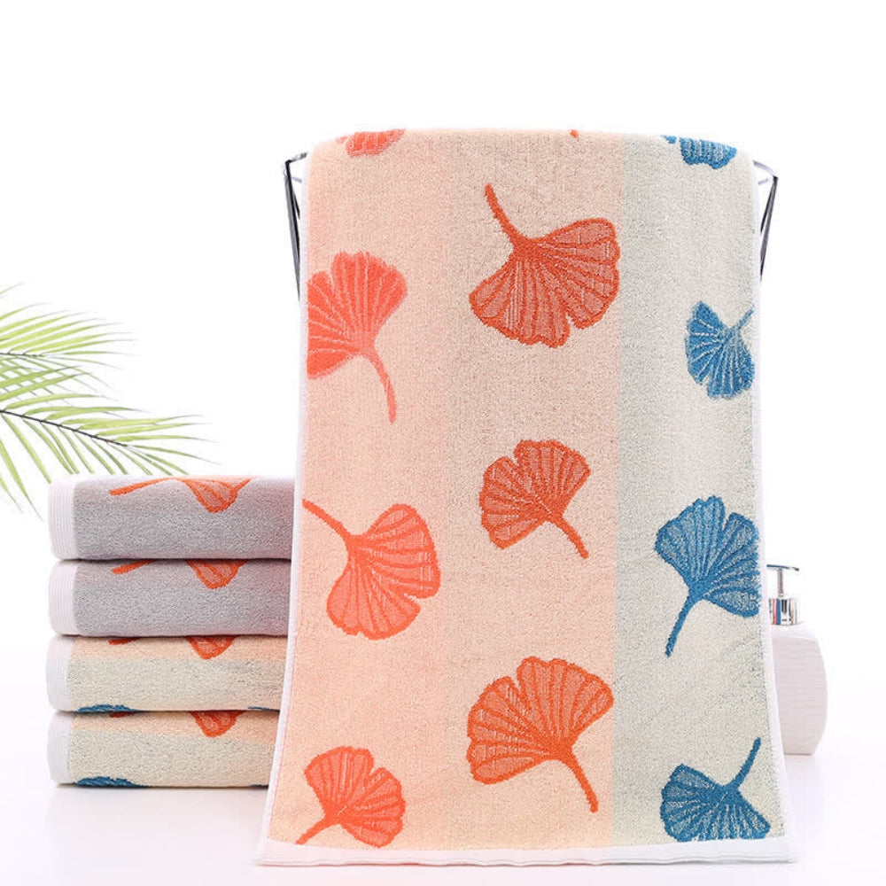 Handtuch aus Baumwolle mit Ginkgomuster 74 x 34 cm