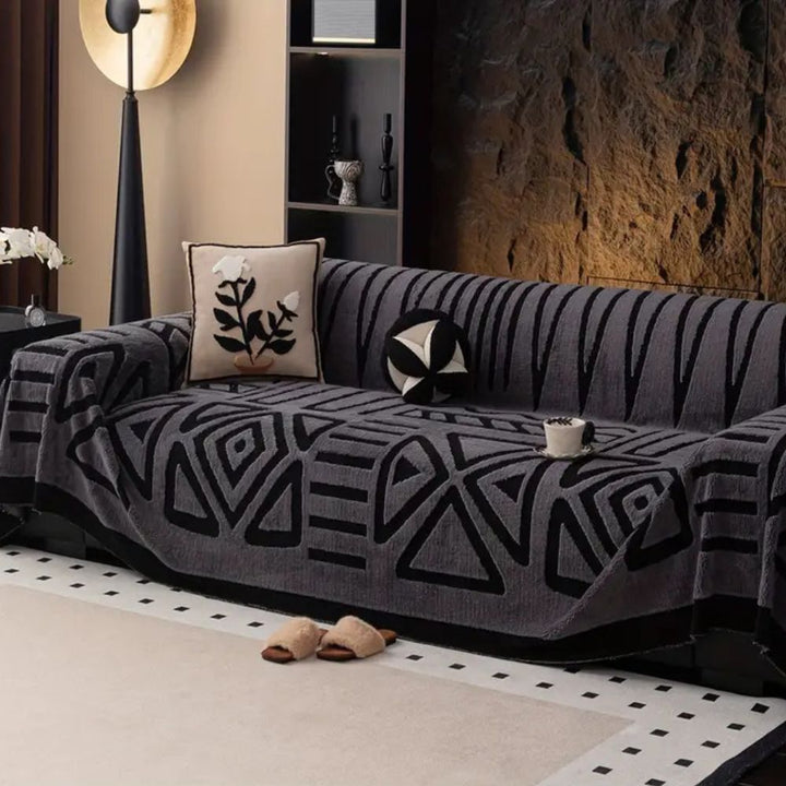 Jacquard-Sofadecke mit Labyrinthmuster