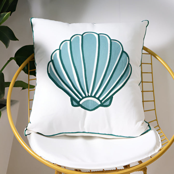 Bestickter Kissenbezug mit maritimen Motiven 45 x 45 cm