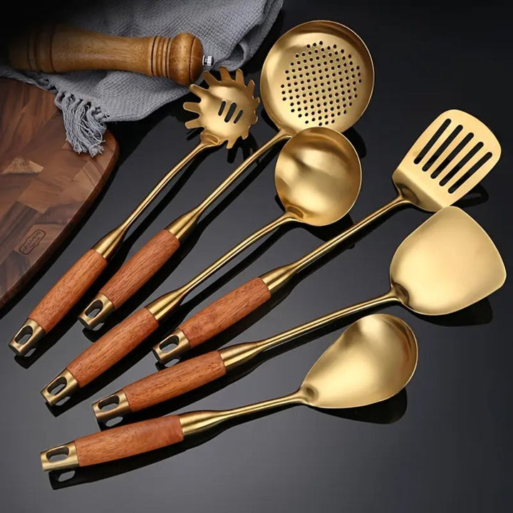 Goldene Küchenutensilien, 6er-Set