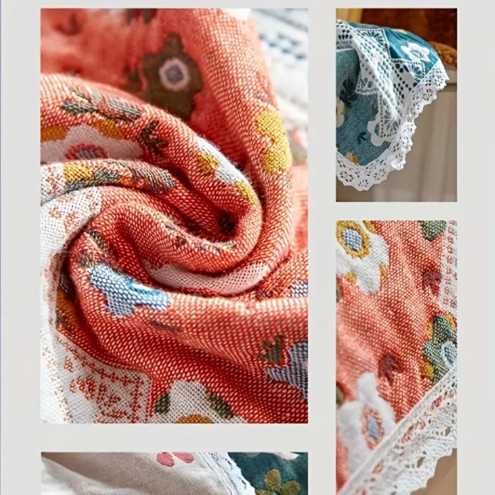 Badetuch aus Baumwolle mit feinem Blumenmuster 90 x 180 cm