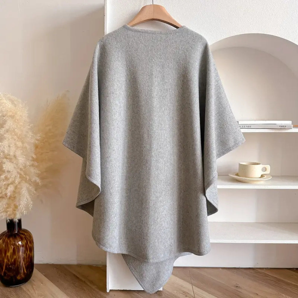 Poncho-Mantel aus dichtem Gewebe