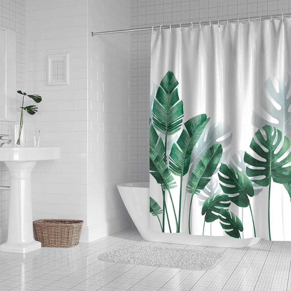 Duschvorhang mit Monstera-Blättern 180 x 180 cm