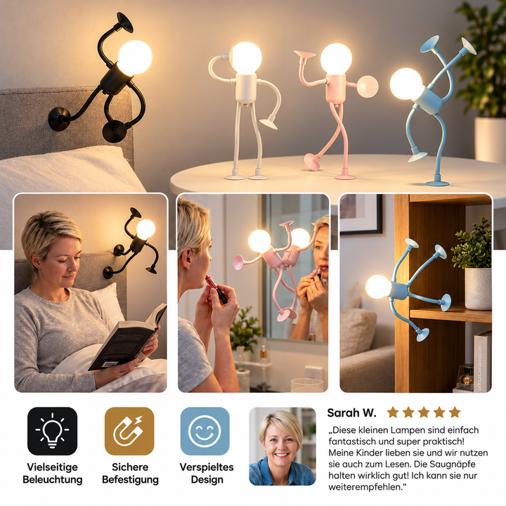 BendyBuddy™ | Flexible LED-Lampe mit Saugnäpfen – Kreatives Licht, das sich überall anpasst